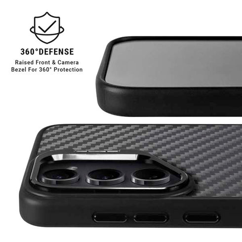 Black Carbon Fiber Specialty Texture Material Galaxy S25 Ultra Kickstand Case